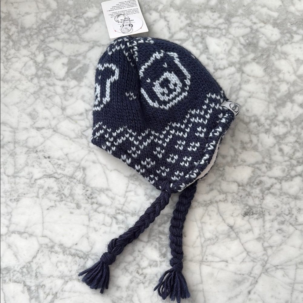 NWT Kombi Infants “my baby Peruvian hat”  - Navy Blue Knit Winter Hat